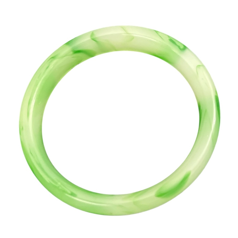 Green Jade Bangle Bracelet – Elegant Marbled Style
